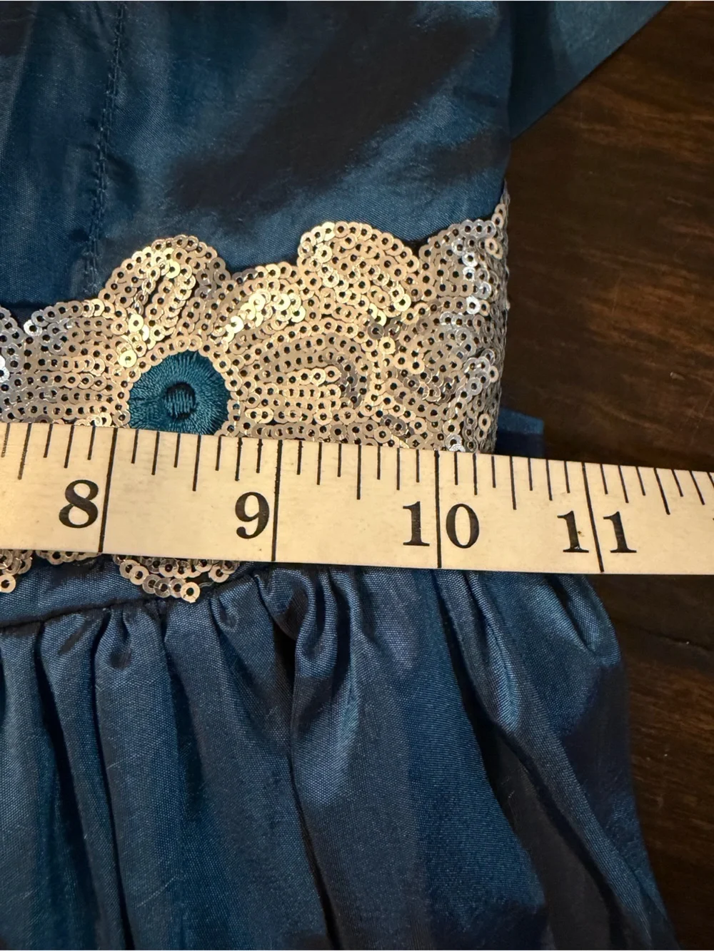 Girls' One-Shoulder Blue Formal Dress with Embellished Waist 10-14